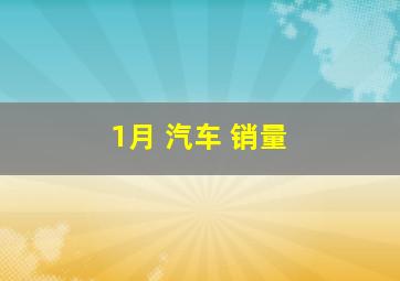 1月 汽车 销量